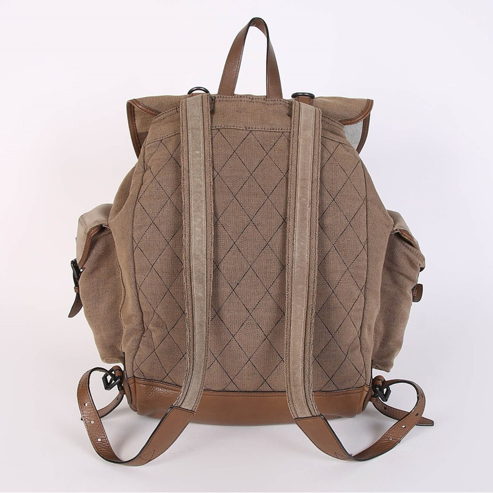 Burberry -Classic Brown Canvas Backpack - Picture 5 of 16